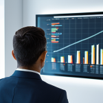 A thoughtful professional in a modern, brightly lit office, focused on a holographic projection displaying intricate business growth charts and strategic pathways. The subject is fully clothed in a modest business suit, appropriate attire, embodying a serious and contemplative demeanor. The background is clean and minimalistic, reflecting a forward-thinking environment. Perfect anatomy, correct proportions, well-formed hands, natural pose, proper finger count, natural body proportions. High-resolution, professional photography, soft studio lighting, safe for work, appropriate content, family-friendly.